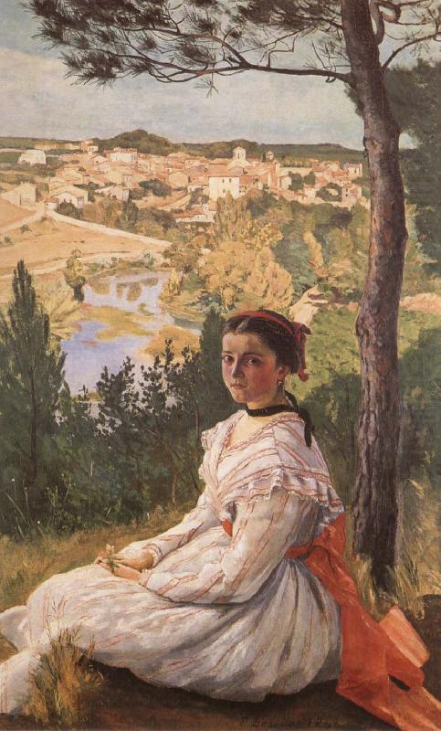 View of the Village of Castelnau-le-lez, Frederic Bazille